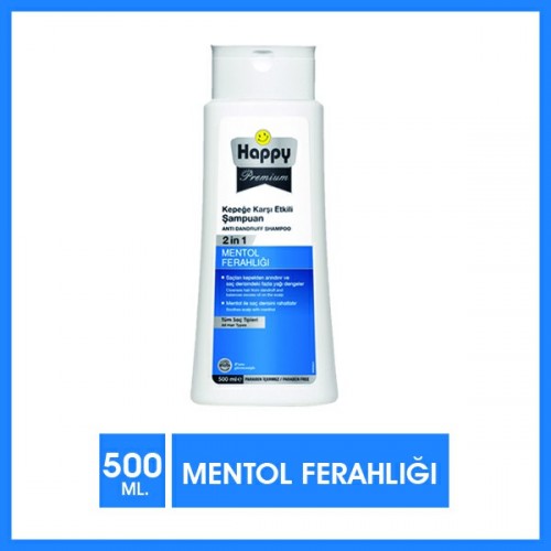 Happy Premium Mentol Ferahlığı Kepeğe Karşı Etkili Şampuan 500 ml