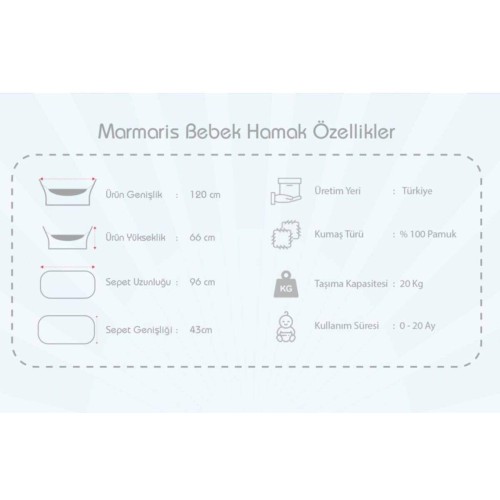 Holmen Marmaris Bebek Hamağı - Ekru Holmen Marmaris Bebek Hamağı - Ekru