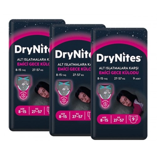 Huggies Dry Nites Kız Gece Külodu Large 9 lu x 3 Adet