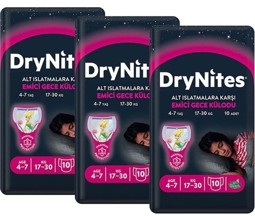Huggies Dry Nites Kız Gece Külodu Small 10 lu x 3 Adet