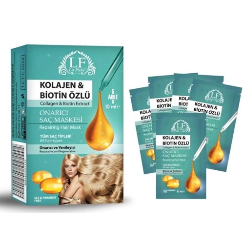 Lafune Kolajen Biotin Onarıcı ve Yenileyici Saç Maskesi 10 ml x 5 Adet