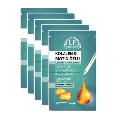 Lafune Kolajen Biotin Onarıcı ve Yenileyici Saç Maskesi 10 ml x 5 Adet