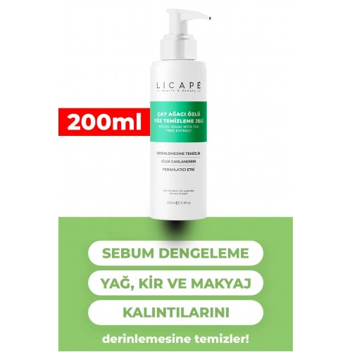 Licape Çay Ağacı Özlü Yüz Temizleme Jeli 200 ml