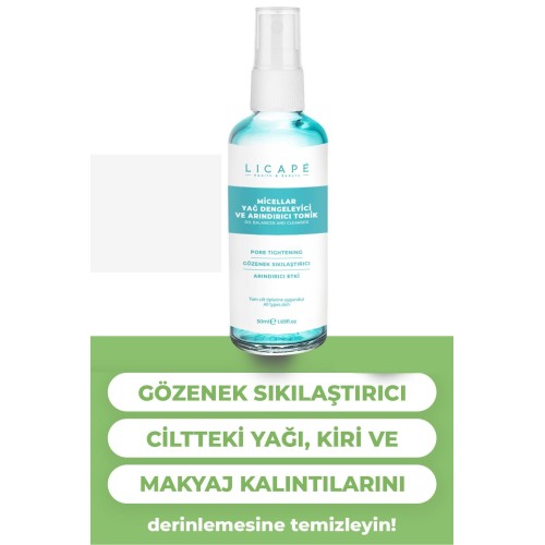 Licape Gözenek Sıkılaştırıcı Arındırıcı Yağ Dengeleyici Tonik 50 ml