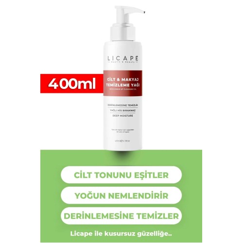 Licape İki Aşamalı Cilt ve Makyaj Temizleme Yağı 400 ml