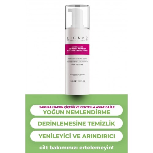 Licape Sakura ve Centella Asitica Yüz Temizleme Köpüğü 150 ml