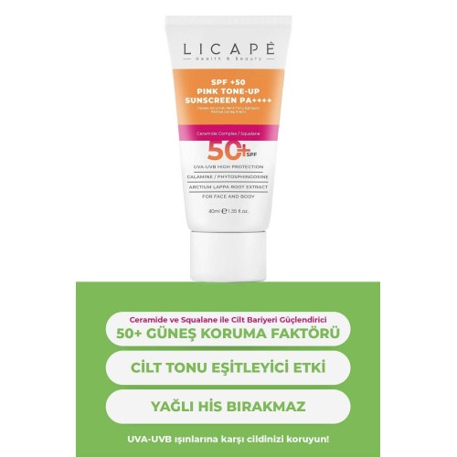 Licape Yüksek Korumalı Renk Tonu Eşitleyici Pembe Güneş Kremi 40 ml