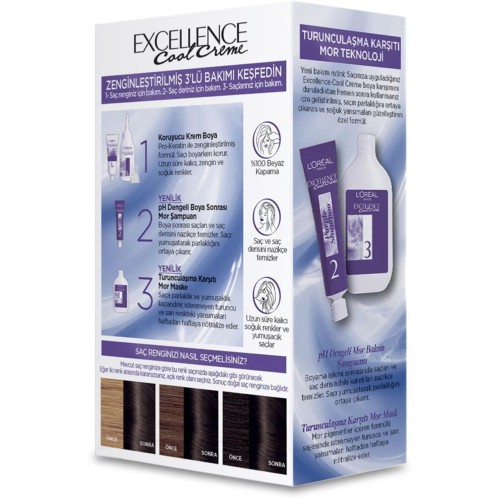 Loreal Paris Excellence Cool Creme 5.11 Ekstra Küllü Açık Kahve Saç Boyası x 2 Adet