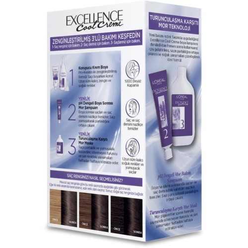 Loreal Paris Excellence Cool Creme 6.11 Ekstra Küllü Koyu Kumral Saç Boyası Loreal Paris Excellence Cool Creme 6.11 Ekstra Küllü Koyu Kumral Saç Boyası