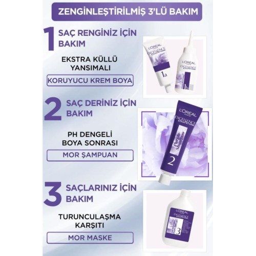 Loreal Paris Excellence Cool Creme 7.11 Ekstra Küllü Kumral Saç Boyası Loreal Paris Excellence Cool Creme 7.11 Ekstra Küllü Kumral Saç Boyası