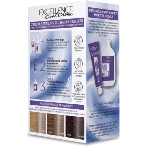 Loreal Paris Excellence Cool Creme 8.11 Ekstra Küllü Sarı Saç Boyası x 2 Adet