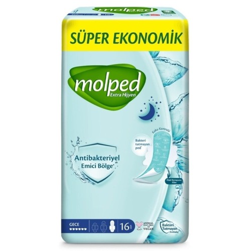 Molped Extra Hijyen Gece Süper Ekonomik Ped 16 lı