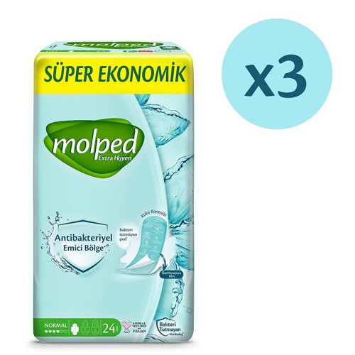 Molped Extra Hijyen Normal Süper Ekonomik Ped 24 lü x 3 Adet