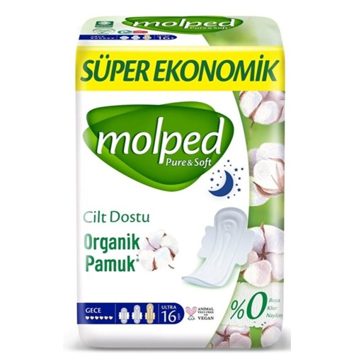 Molped Pure Soft Ekonomik Hijyenik Ped Gece 16 lı