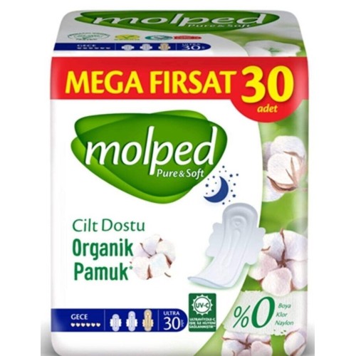 Molped Pure Soft Mega Hijyenik Ped Gece Ultra 30 lu