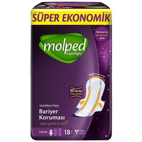Molped Supernight Hijyenik Ped Uzun 18 li