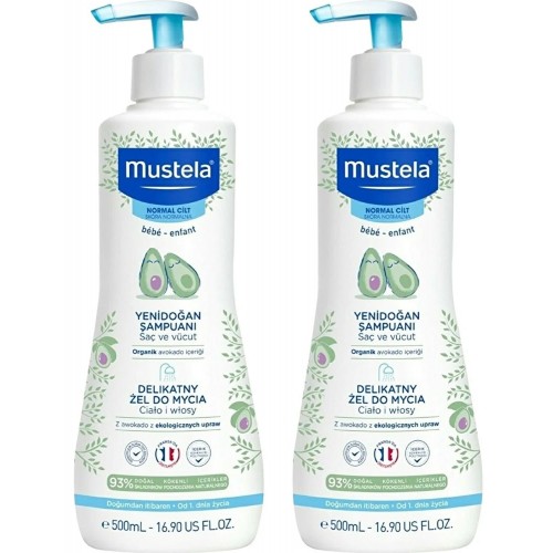 Mustela Gentle Cleansing Gel Yenidoğan Şampuanı 500 ml x 2 Adet