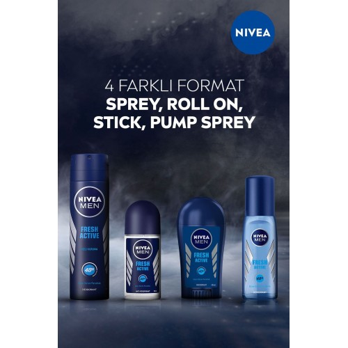 Nivea Men Pump Sprey Fresh Active Erkek Deodorant 75 ml x 3 Adet