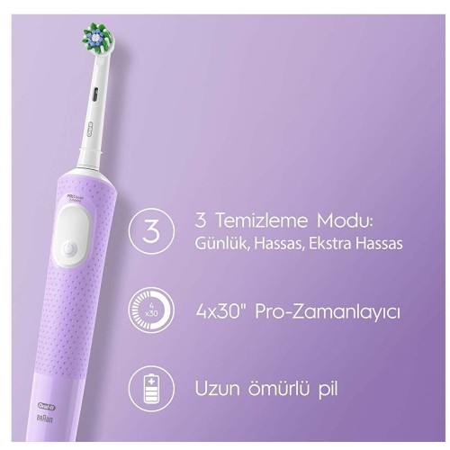 Oral-B Vitality Pro Lila Protect X Clean Şarjlı Diş Fırçası
