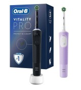 Oral-B Vitality Pro Protect X Clean Siyah+Lila Şarjlı Diş Fırçası 2 li