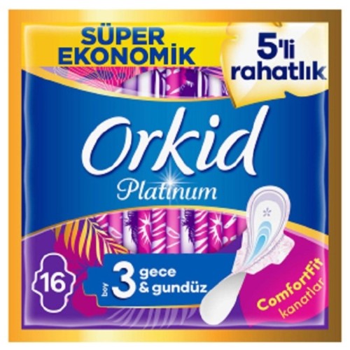 Orkid Platinum Gece Hijyenik Ped 16 lı