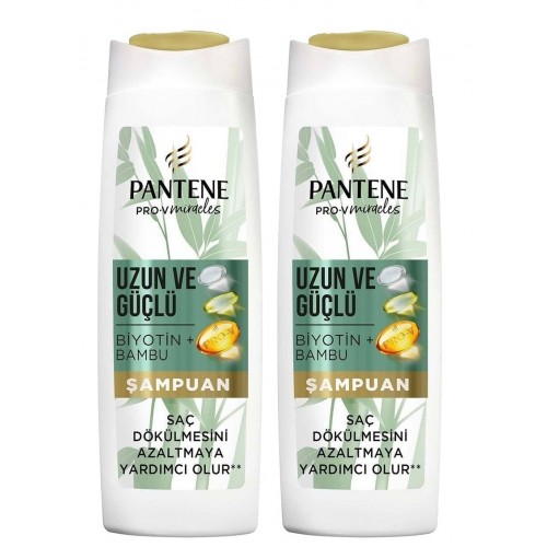 Pantene Uzun ve Güçlü Saçlar Bambu Biyotinli Şampuan 350 ml x 2 Adet