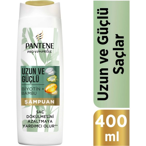 Pantene Uzun ve Güçlü Saçlar Bambu ve Biyotinli Şampuan 400 ml Pantene Uzun ve Güçlü Saçlar Bambu ve Biyotinli Şampuan 400 ml