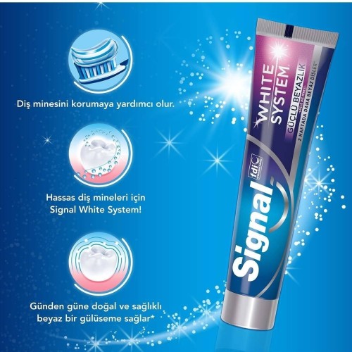 Signal White System Güçlü Beyazlık Diş Macunu 75 ml x 3 Adet