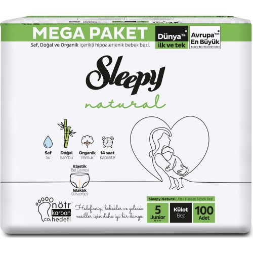 Sleepy Natural Külot Bez Mega Paket Junior 5 No 100 lü