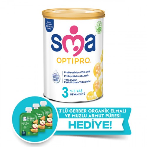 SMA 3 Probiyotik Devam Sütü 800 gr (2 Adet Gerber Püre Hediyeli)