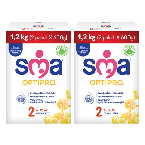 SMA Optipro Probiyotik 2 6-12 Ay Bebek Sütü 1200 gr x 2 Adet