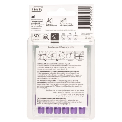 Tepe Blister Arayüz Fırçası 1.1 mm Mor 6 lı