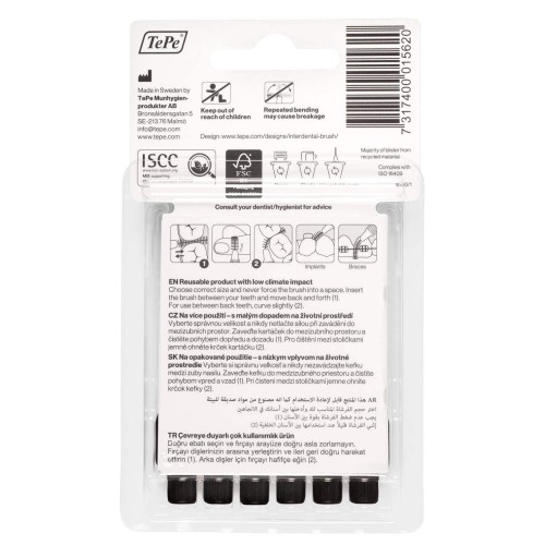 Tepe Blister Arayüz Fırçası 1.5 mm  Siyah 6 lı