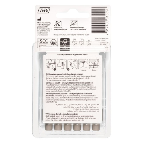 Tepe Blister Arayüz Fırçası Gri 6 lı