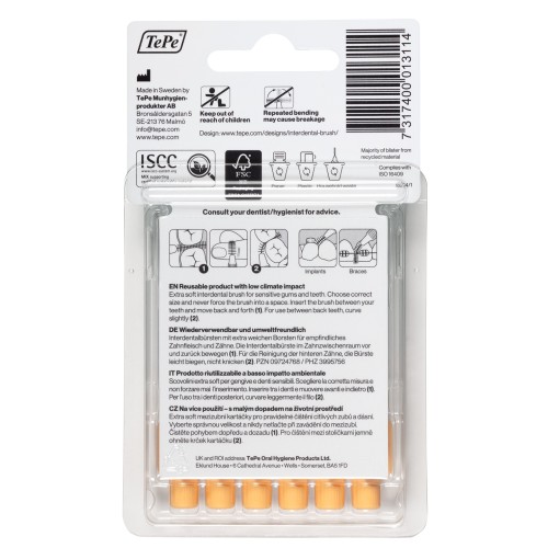 Tepe Blister Extra Soft Arayüz Fırçası 0.45 Mm Turuncu 6 lı Tepe Blister Extra Soft Arayüz Fırçası 0.45 Mm Turuncu 6 lı