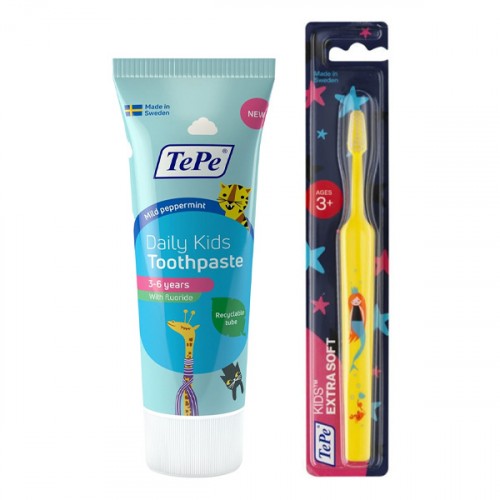 Tepe Daily Kids Çocuk Diş Macunu 75ml+Kids XSoft (3-5) Yaş Diş Fırçası