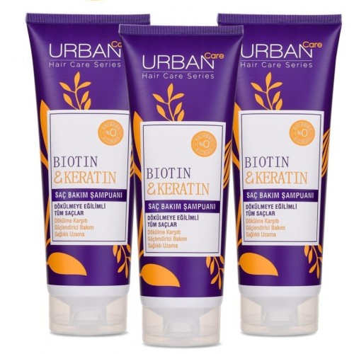 Urban Care Biotin & Keratin Saç Bakım Şampuanı 250 ml x 3 Adet
