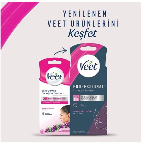 Veet Professional Ağda Bandı Yüz Bölgesi Normal Ciltler İçin 20 li Veet Professional Ağda Bandı Yüz Bölgesi Normal Ciltler İçin 20 li