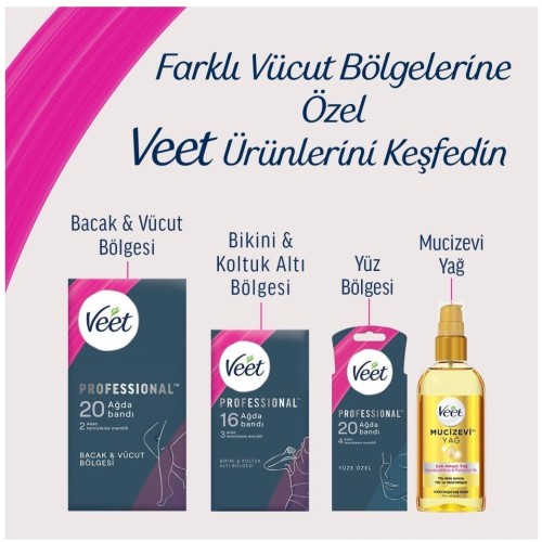 Veet Professional Ağda Bandı Yüz Bölgesi Normal Ciltler İçin 20 li Veet Professional Ağda Bandı Yüz Bölgesi Normal Ciltler İçin 20 li