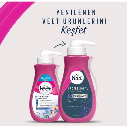 Veet Hassas Ciltler İçin Tüy Dökücü Krem 400 ml x 2 Adet
