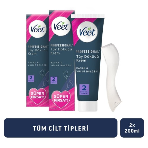Veet Professional Promo Tüm Ciltler Tüy Dökücü Krem 200 ml x 2 Adet Veet Professional Promo Tüm Ciltler Tüy Dökücü Krem 200 ml x 2 Adet