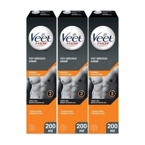Veet Men Erkeklere Özel Tüy Dökücü Krem 200 ml x 3 Adet