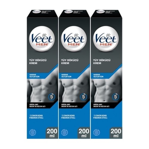Veet Men Hassas Erkeklere Özel Tüy Dökücü Krem 200 ml x 3 Adet