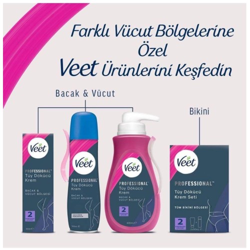 Veet Professional Bikini Bölgesi Tüm Ciltler Tüy Dökücü Krem Seti