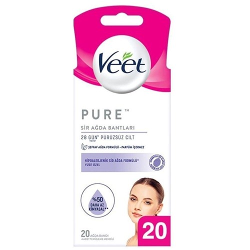 Veet Pure Sir Ağda Bandı Yüz 20 Adet