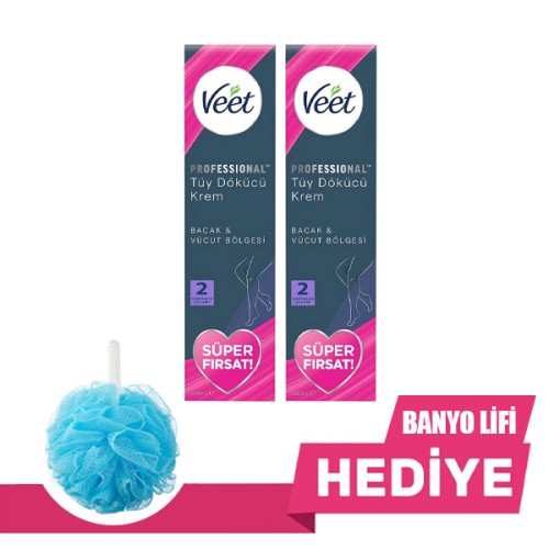 Veet Professional Tüm Ciltler Tüy Dökücü Krem 200ml x 2 Adet(Hediyeli)