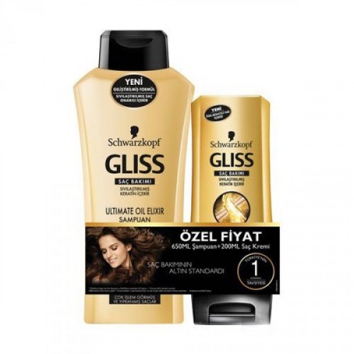 Gliss Ultimate Oil Elixir Şampuan 650 Ml + Saç Kremi 200 ml
