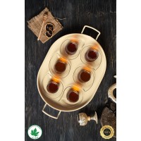 Lin Metal Lotus 41 cm Elips Metal Tepsi - Krem