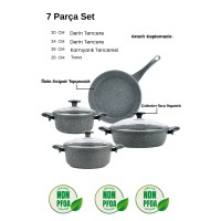 Thermoad 7 Parça Granit Döküm Tencere Seti