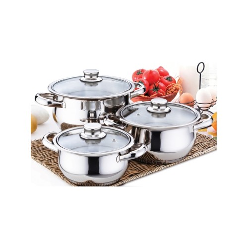 Gülsan Çakır Mini Tencere Set 3 Lü Cam Kapaklı